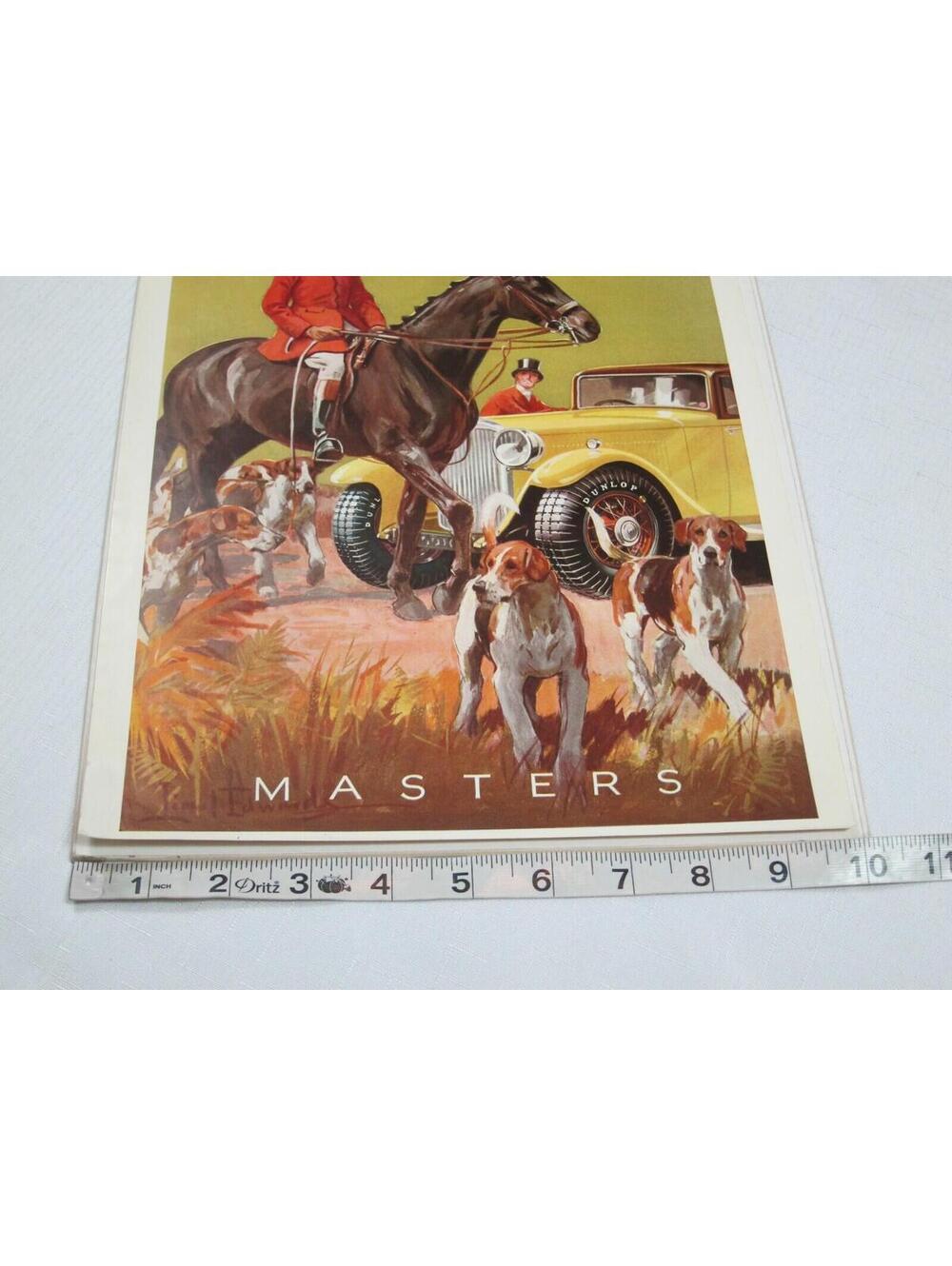 Vintage 1933 Dunlop Tire Automobile MASTERS Sphere Magazine Advertisement RARE - Picture 9 of 12